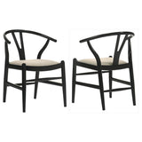 Crestmont Wood Wishbone Dining Side Chair Black (Set of 2) - 108482