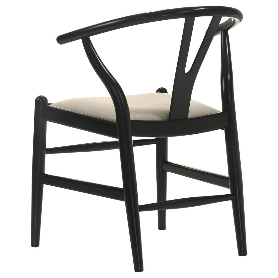 Crestmont Wood Wishbone Dining Side Chair Black (Set of 2) - 108482