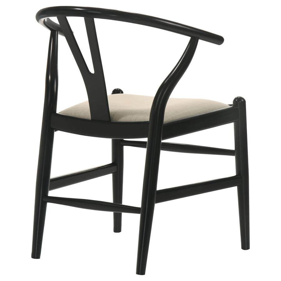 Crestmont Wood Wishbone Dining Side Chair Black (Set of 2) - 108482