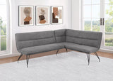 Dodson Fabric Upholstered L-Shaped Nook Dining Bench Grey - 108486