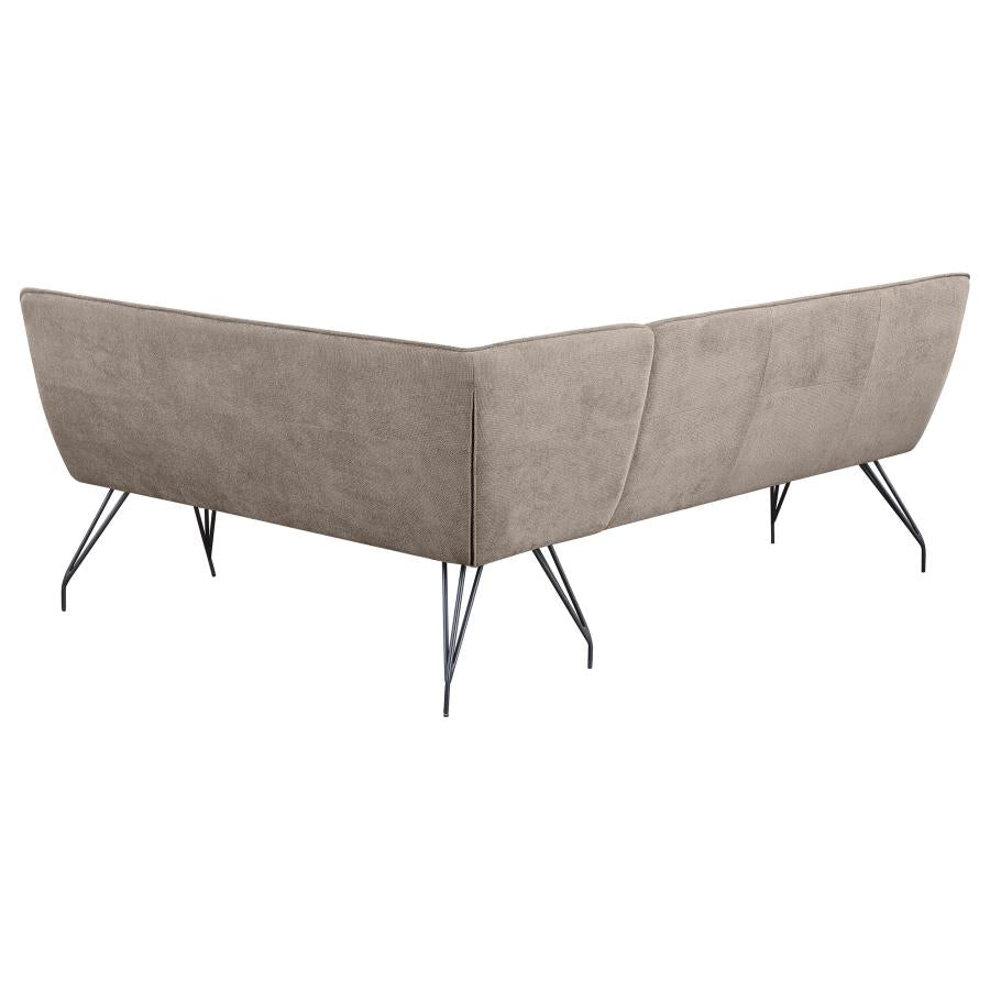 Dodson Fabric Upholstered L-Shaped Nook Dining Bench Taupe - 108496