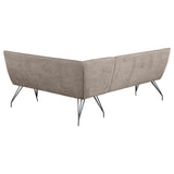 Dodson Fabric Upholstered L-Shaped Nook Dining Bench Taupe - 108496