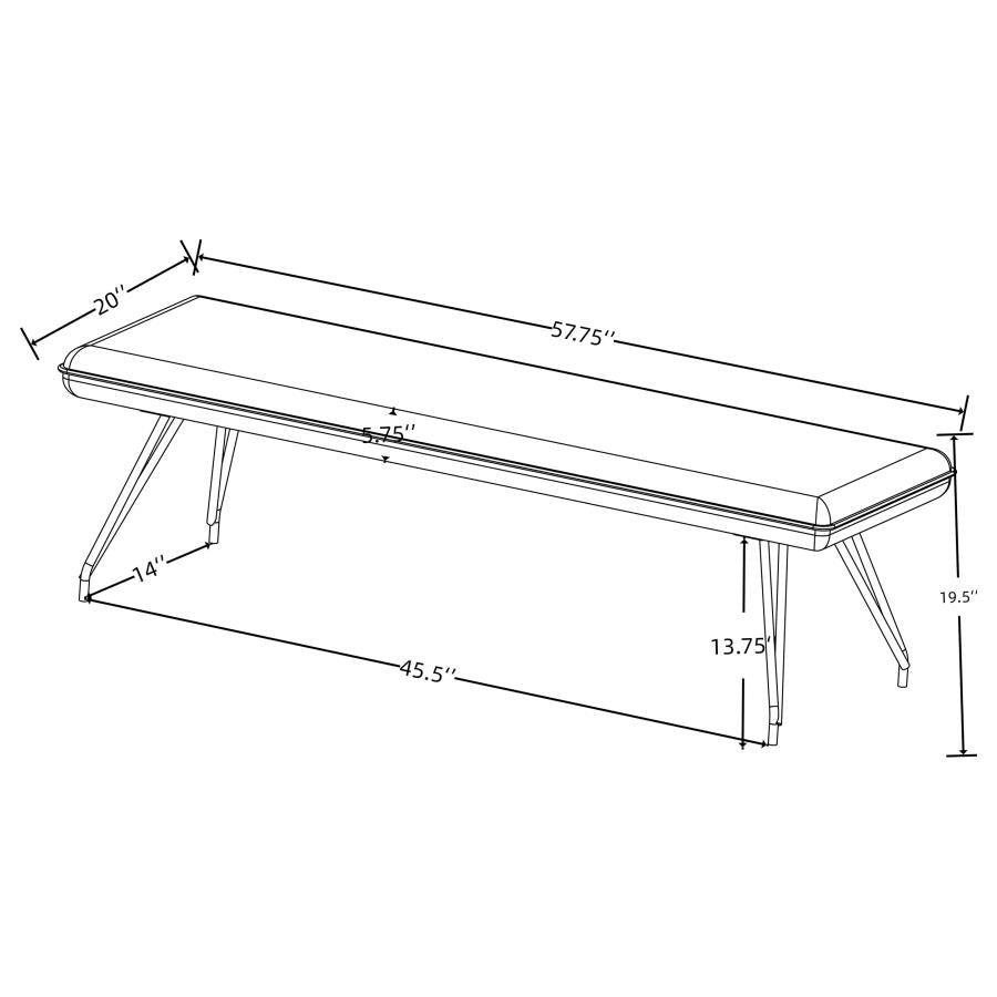 Dodson Fabric Upholstered Dining Bench Taupe - 108497