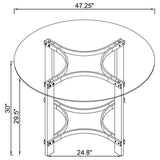 Keeling 5-piece Round Glass Top Acrylic Dining Set Chrome - 108501-S5
