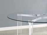 Keeling 47-inch Round Glass Top Acrylic Dining Table Chrome - 108501