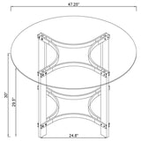 Keeling 47-inch Round Glass Top Acrylic Dining Table Chrome - 108501