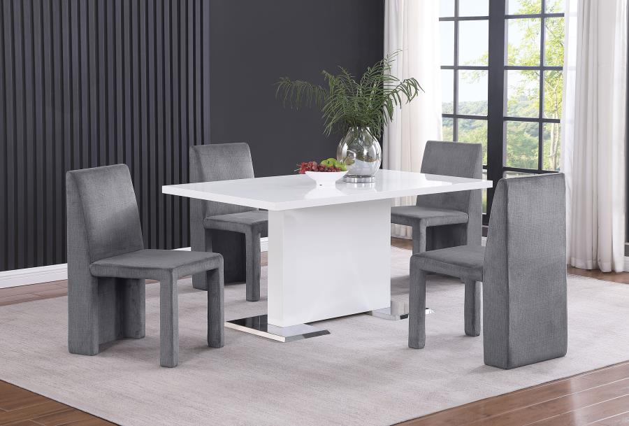 Tordera Velvet Upholstered Dining Side Chair Grey (Set of 2) - 108512