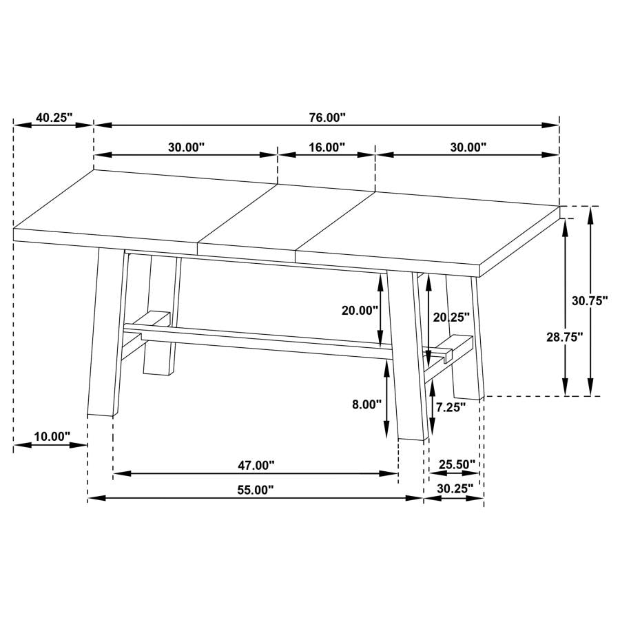 Middleton 6-piece Extension Leaf Dining Set Brown and Black - 108540-S6B