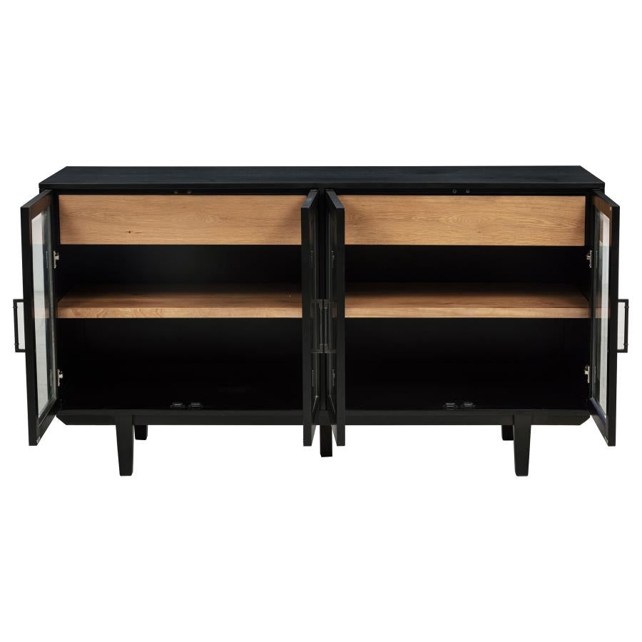 Middleton 4-door Sideboard Server with Dual Drawers Black - 108545BLK
