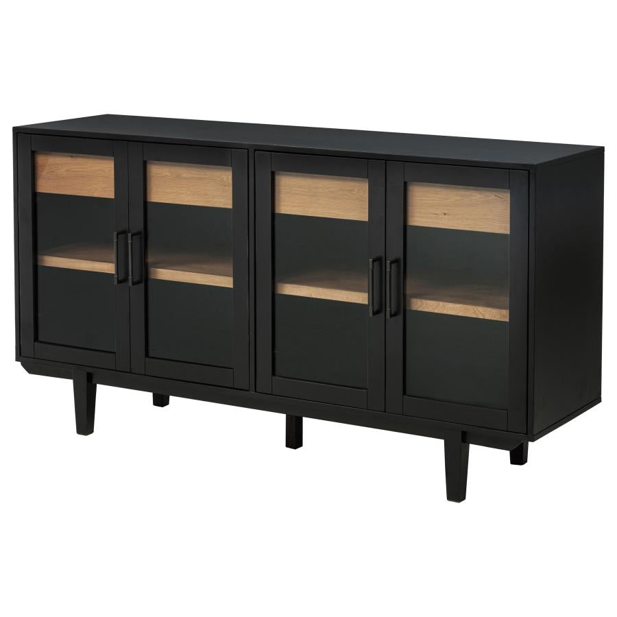 Middleton 4-door Sideboard Server with Dual Drawers Black - 108545BLK
