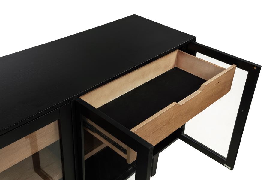 Middleton 4-door Sideboard Server with Dual Drawers Black - 108545BLK