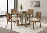 Crestmore 5-piece 46-inch Round Wood Dining Table Set Walnut - 108570-S5