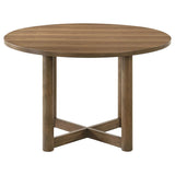 Crestmore 5-piece 46-inch Round Wood Dining Table Set Walnut - 108570-S5
