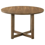 Crestmore 5-piece 46-inch Round Wood Dining Table Set Walnut - 108570-S5