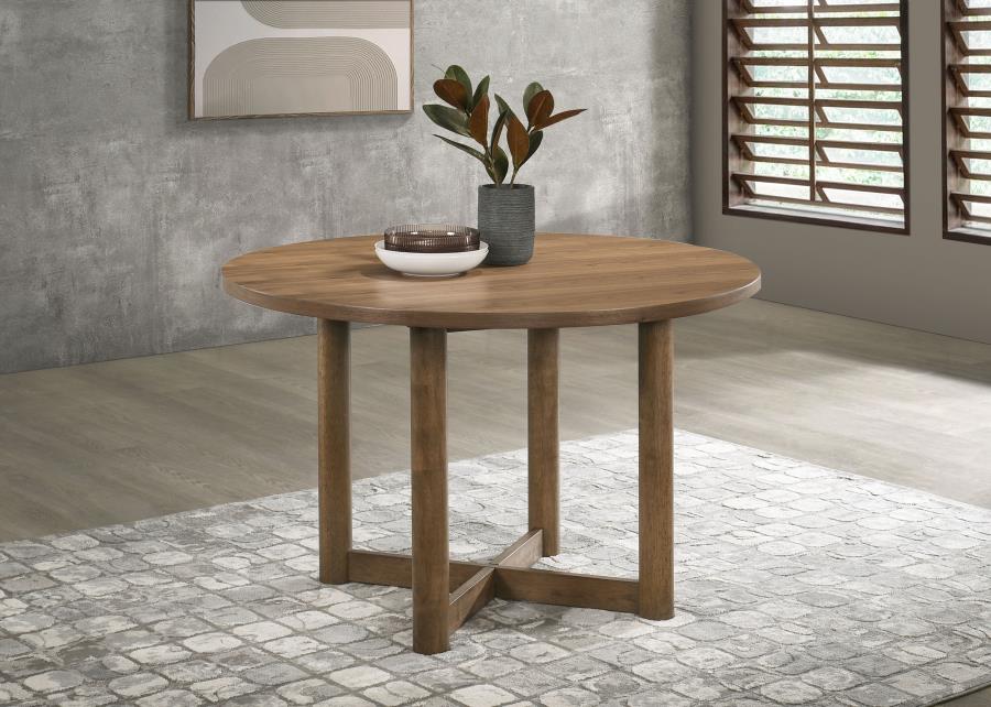 Crestmore 46-inch Round Wood Dining Table Walnut - 108570