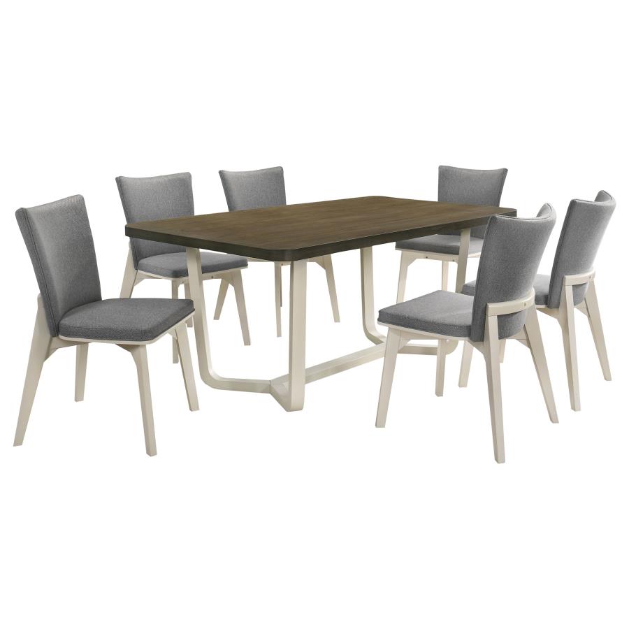 Biloxi 7-piece 71-inch Rectangular Dining Set Greyish Brown - 108681-S7