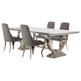 Antoine 5-piece Rectangular Glass Top Dining Table Set Grey - 108811-S5G