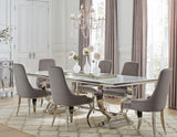 Antoine 7-piece Rectangular Glass Top Dining Table Set Grey - 108811-S7G