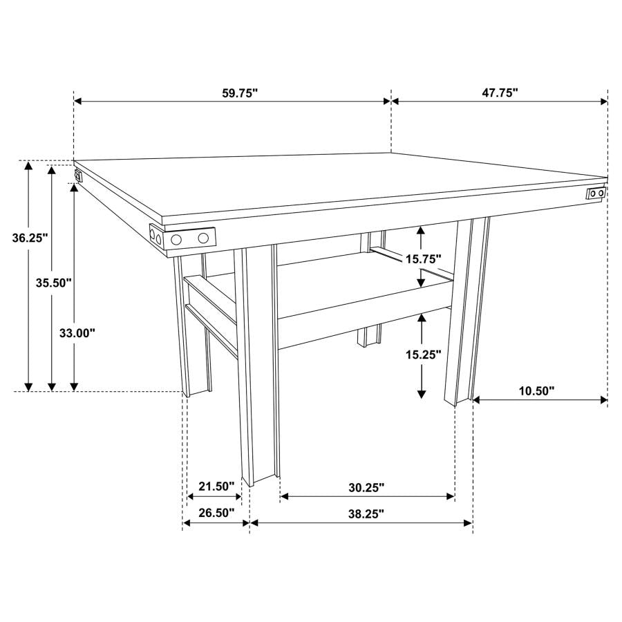 Patterson 60-inch Counter Height Dining Table Mango Oak - 108888