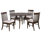 Everton 5-piece Round 53-inch Dining Table Set Dark Walnut - 108891-S5