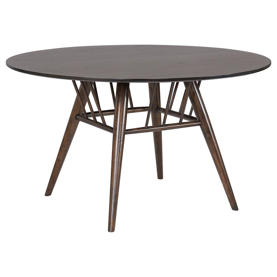 Everton 5-piece Round 53-inch Dining Table Set Dark Walnut - 108891-S5