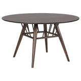 Everton 5-piece Round 53-inch Dining Table Set Dark Walnut - 108891-S5