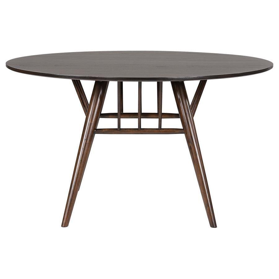 Everton 5-piece Round 53-inch Dining Table Set Dark Walnut - 108891-S5