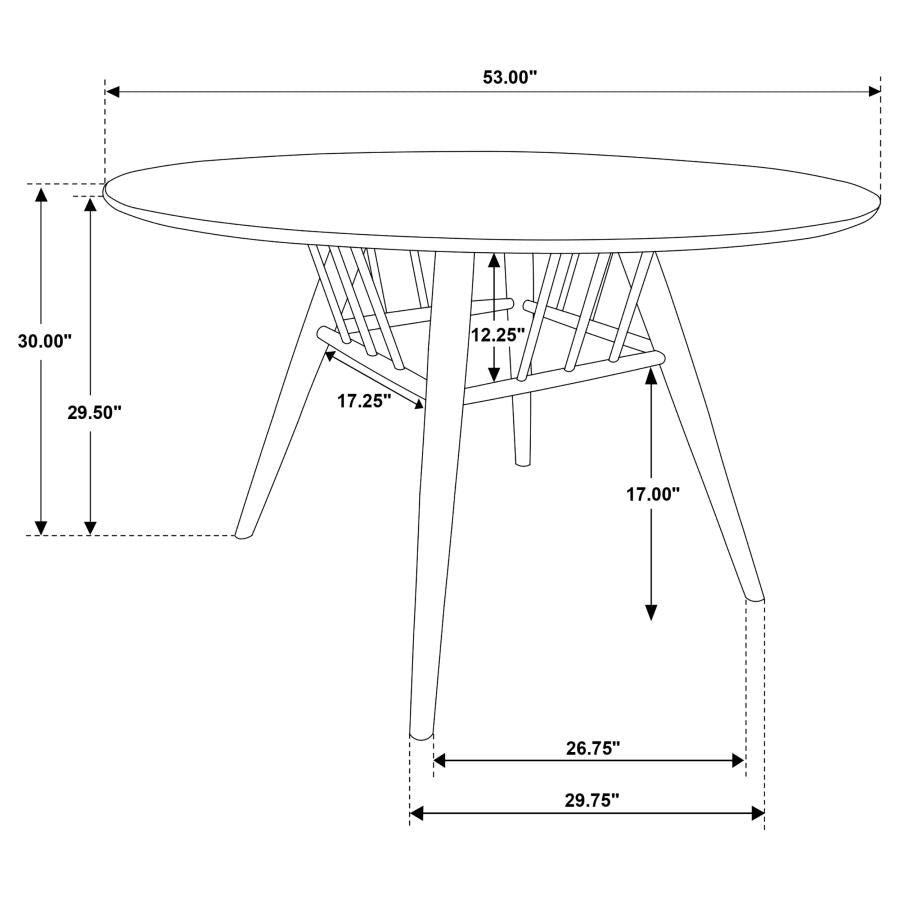 Everton 5-piece Round 53-inch Dining Table Set Dark Walnut - 108891-S5