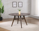 Everton Round 53-inch Wood Dining Table Dark Walnut - 108891