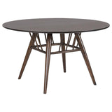 Everton Round 53-inch Wood Dining Table Dark Walnut - 108891
