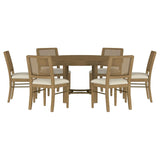 Arini 7-piece Round Dining Room Table Set Sand Wash - 108930-S7W