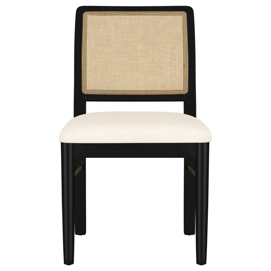 Arini Rattan Cane Dining Side Chair Black (Set of 2) - 108932BLK