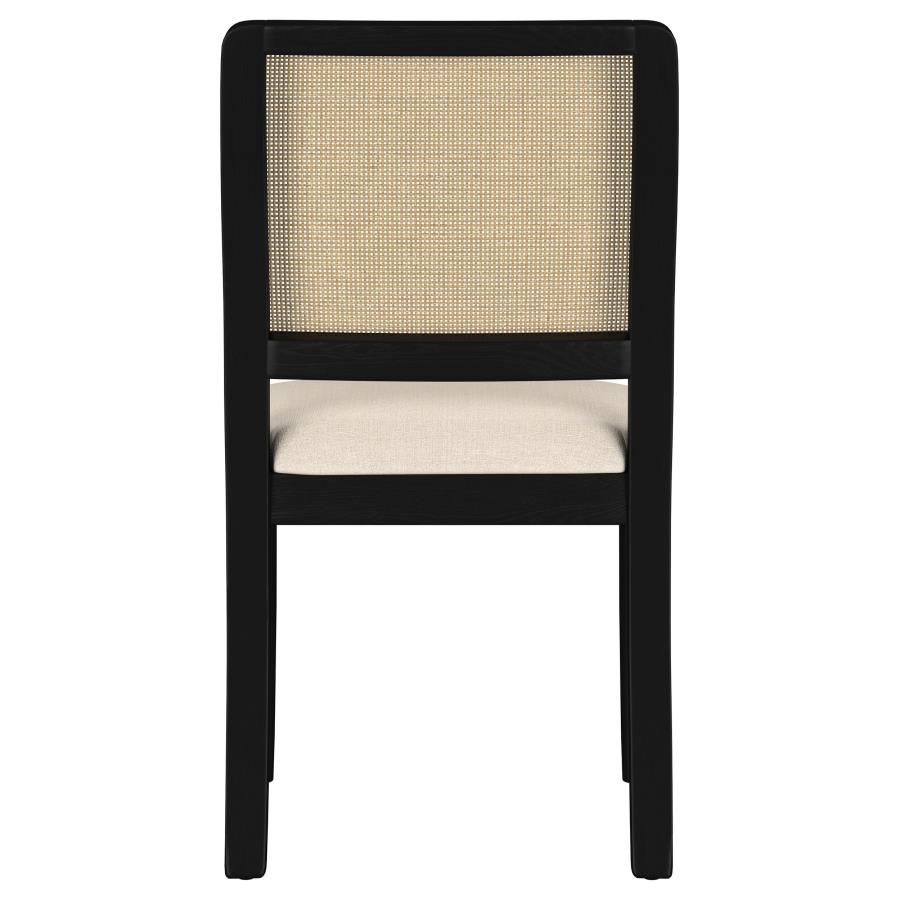 Arini Rattan Cane Dining Side Chair Black (Set of 2) - 108932BLK