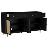 Arini 2-drawer Cane Door Dining Sideboard Server Black - 108935BLK