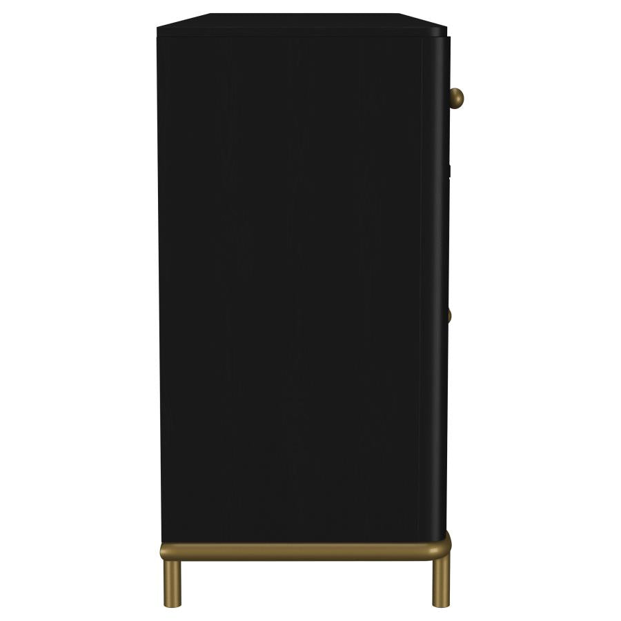Arini 2-drawer Cane Door Dining Sideboard Server Black - 108935BLK