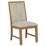 Bruner Upholstered Side Chair Natural Brown (Set of 2) - 109102
