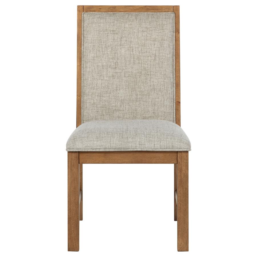 Bruner Upholstered Side Chair Natural Brown (Set of 2) - 109102