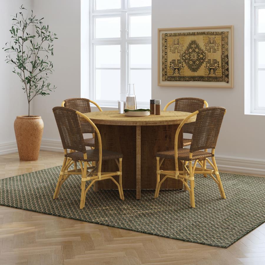 Lexley Woven Rattan Dining Side Chair Brown (Set of 2) - 109122