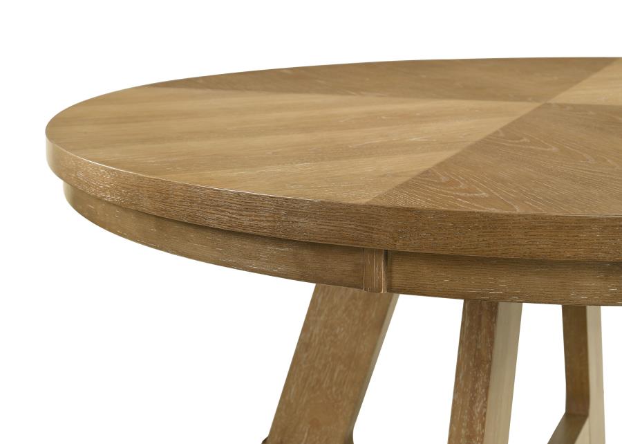 Danvers Round 54-inch Wood Dining Table Brown Oak - 109150