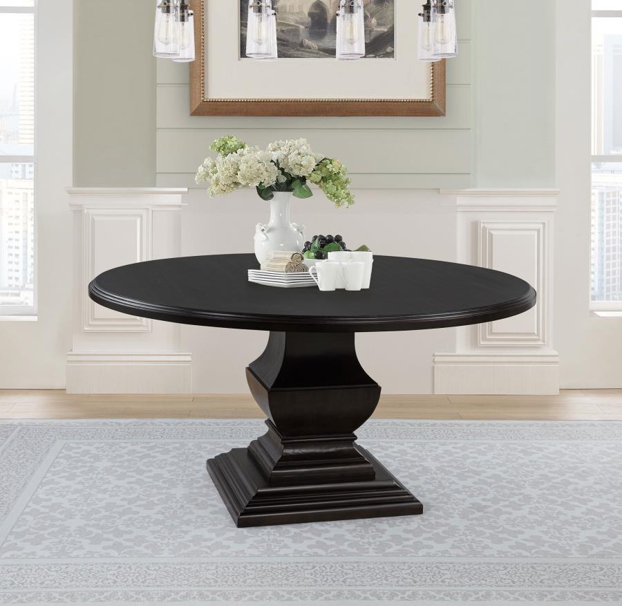 Twyla 60-inch Round Wood Dining Room Table Dark Cocoa - 109230
