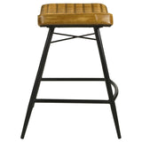 Bayu Leather Upholstered Counter Stool Camel (Set of 2) - 109248