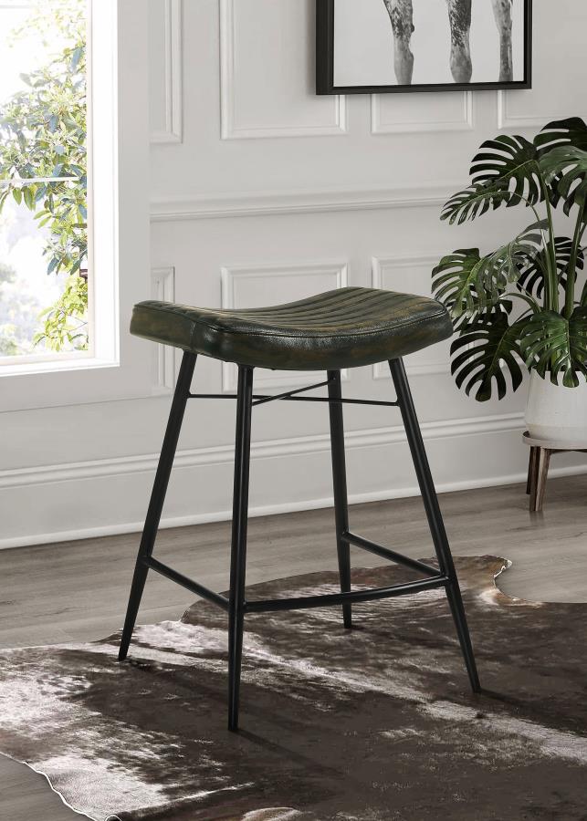 Bayu Leather Upholstered Counter Stool Espresso (Set of 2) - 109258