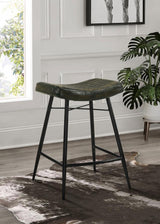 Bayu Leather Upholstered Counter Stool Espresso (Set of 2) - 109258