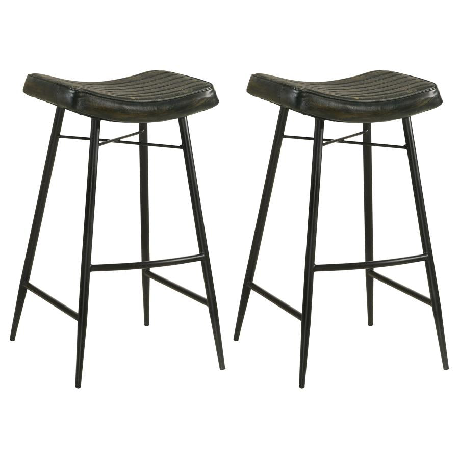 Bayu Leather Upholstered Bar Stool Espresso (Set of 2) - 109259