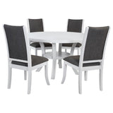 Judd 5-piece 54-inch Round Wood Dining Table Set Pearl White - 109330-S5