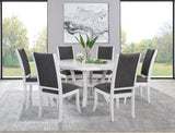 Judd 7-piece 54-inch Round Wood Dining Table Set Pearl White - 109330-S7