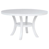Judd 7-piece 54-inch Round Wood Dining Table Set Pearl White - 109330-S7