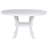 Judd 7-piece 54-inch Round Wood Dining Table Set Pearl White - 109330-S7