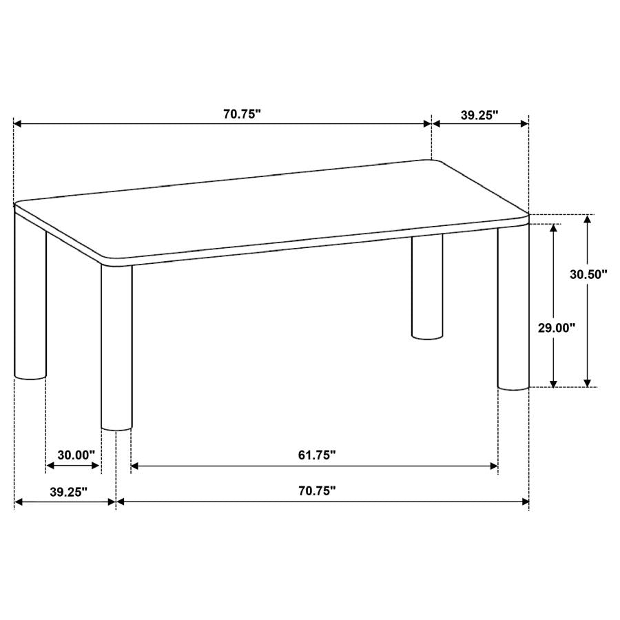 Castlewood 7-piece 71-inch Rectangular Dining Set Brown Oak - 109351-S7