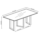 Desden 79-inch Rectangular Sintered Stone Dining Table Grey - 109361